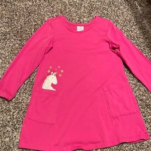 Size 5 Hanna Anderson dress with unicorn pocket.